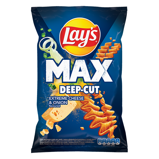 LAYS MAXX Deep Ridged Cheese-Onion 120g X24