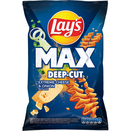 LAYS MAXX Deep Ridged Cheese-Onion 120g X24
