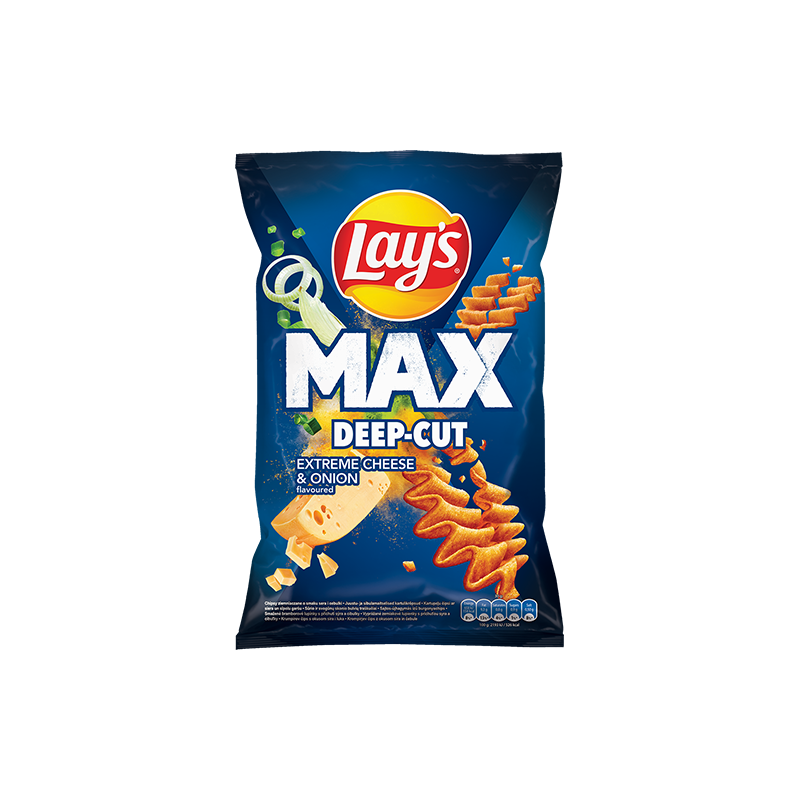 LAYS MAXX Deep Ridged Cheese-Onion 120g X24